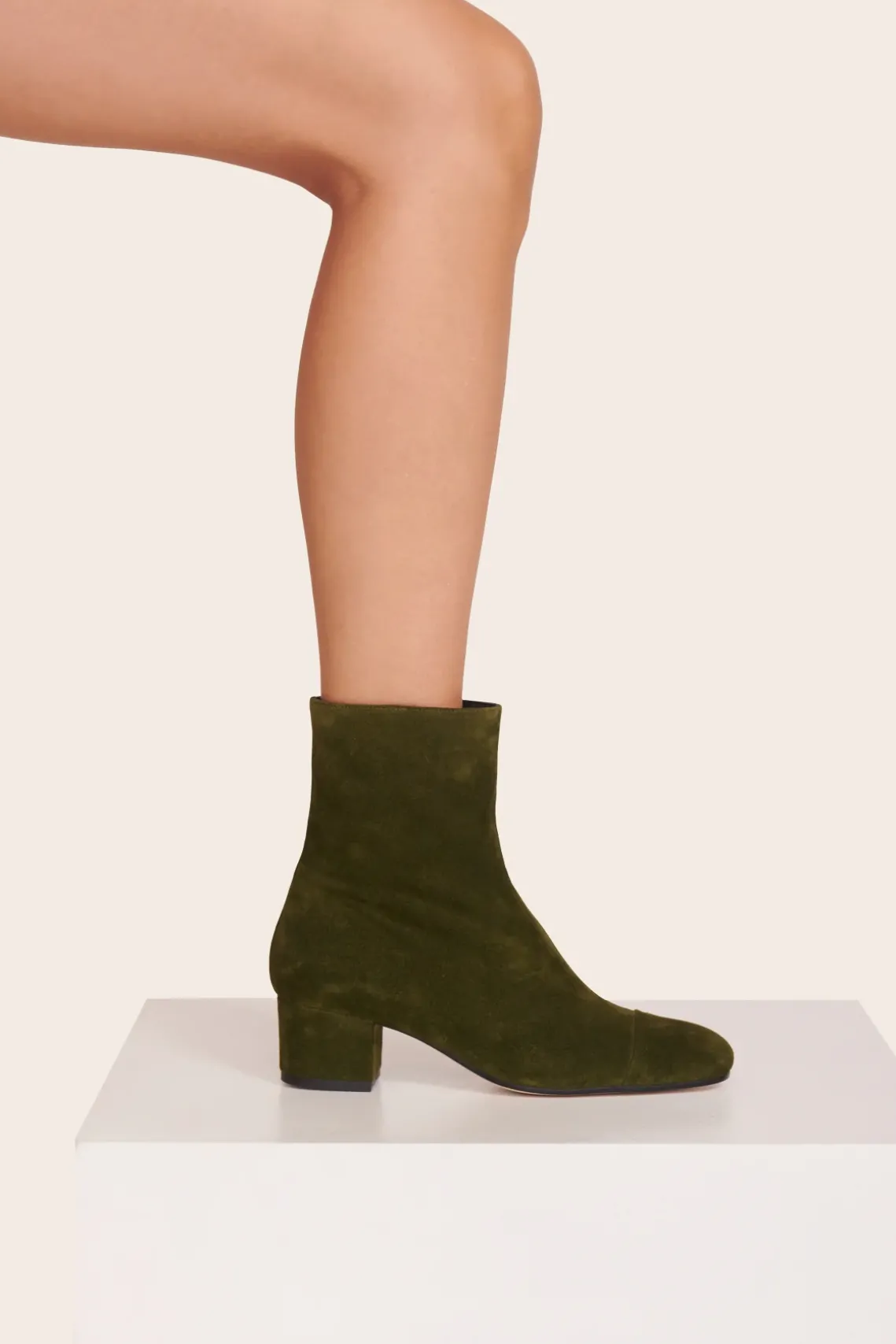 AIMEE SHORT BOOT OLIVE SUEDE
