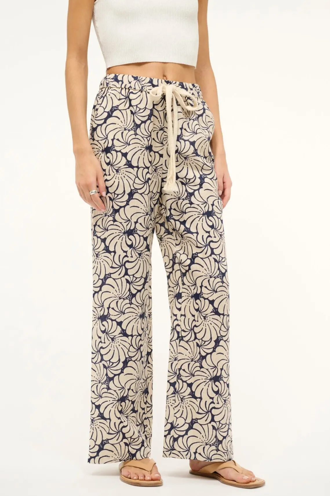 ALIZE PANT NAVY SCALLOP BLOCK PRINT
