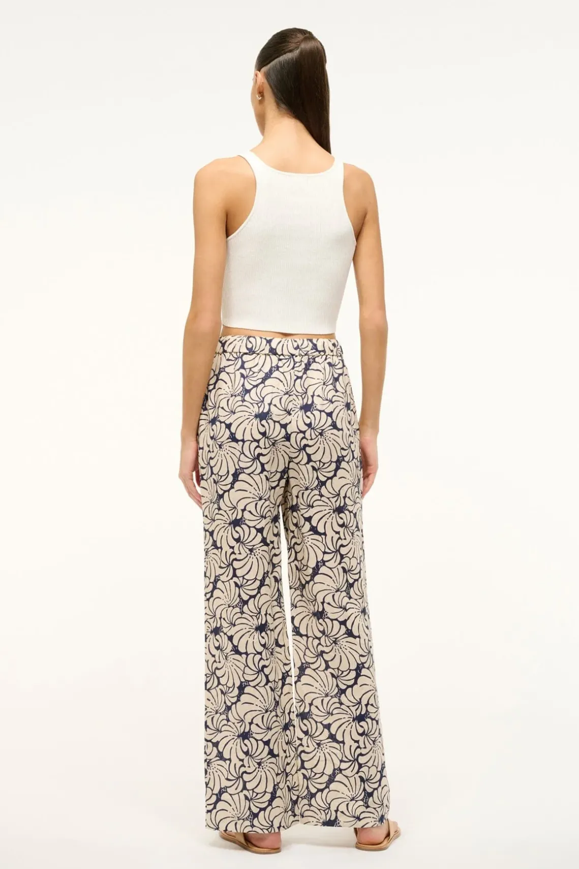 ALIZE PANT NAVY SCALLOP BLOCK PRINT