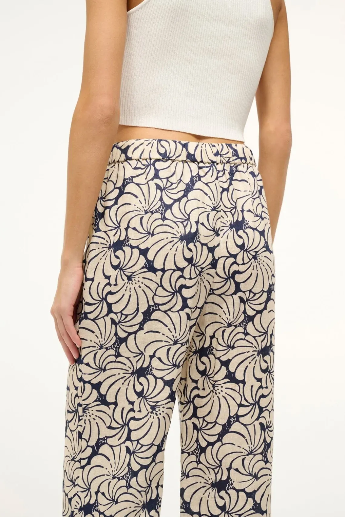 ALIZE PANT NAVY SCALLOP BLOCK PRINT