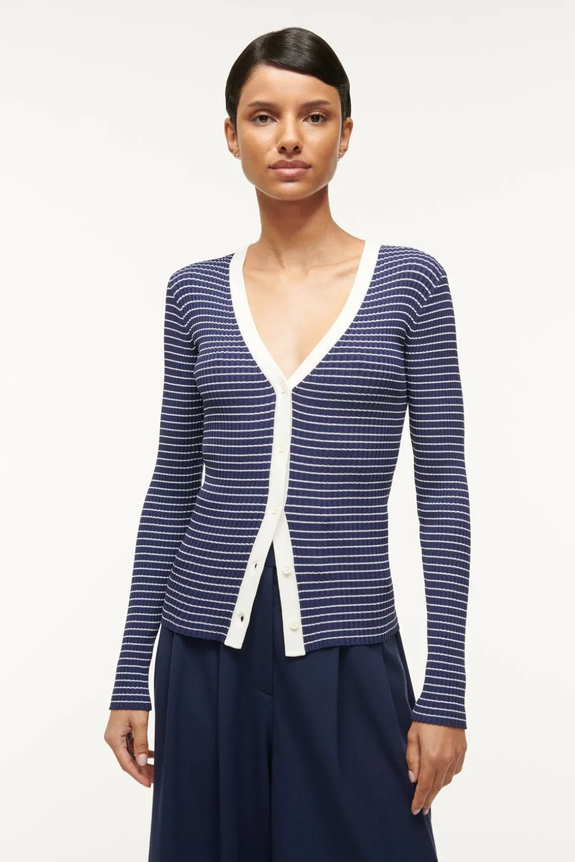 CARGO SWEATER NAVY MICRO STRIPE