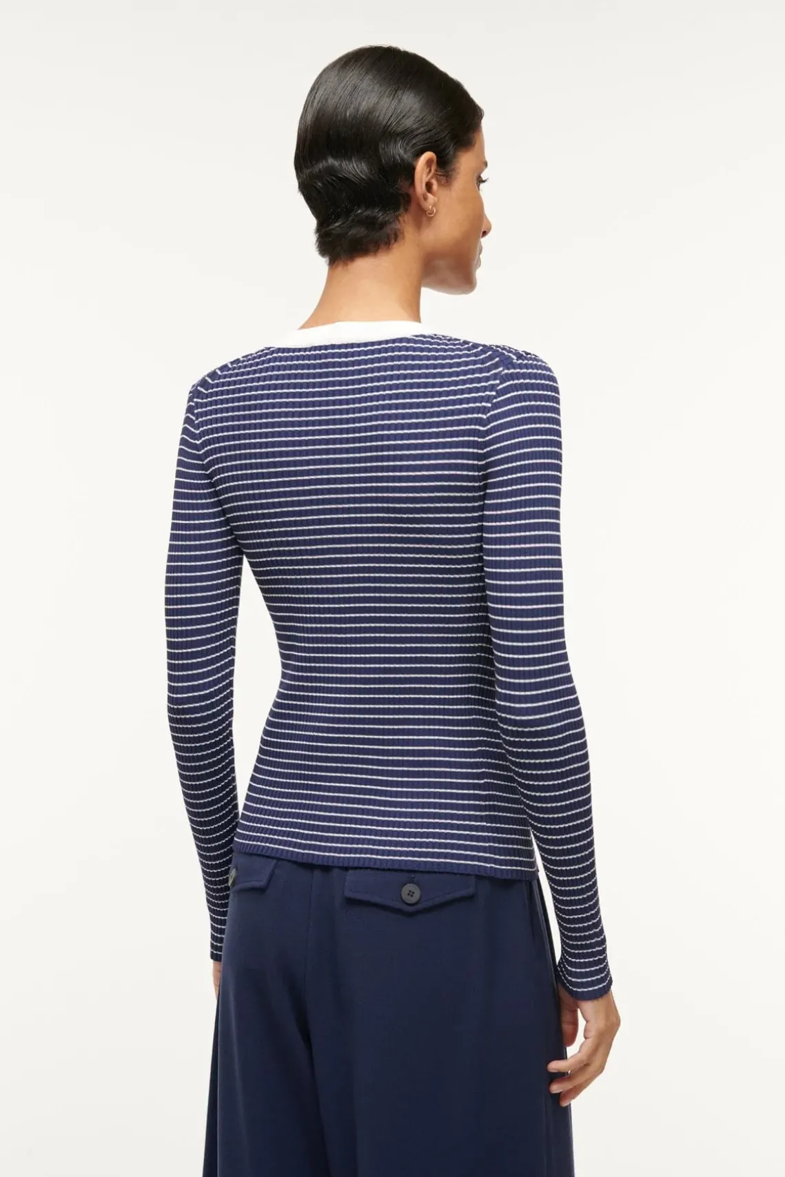 CARGO SWEATER NAVY MICRO STRIPE