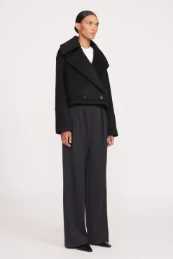 CARVER CROPPED COAT BLACK