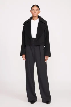 CARVER CROPPED COAT BLACK