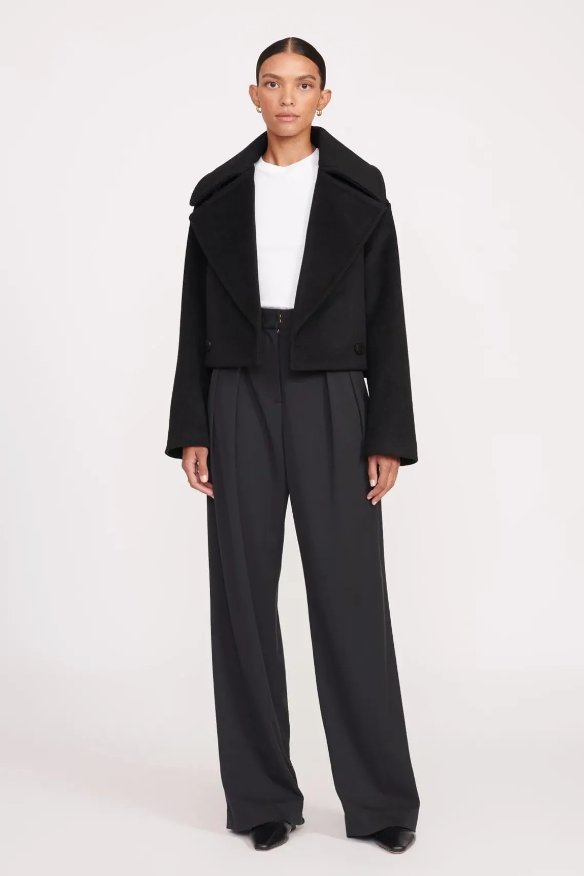 CARVER CROPPED COAT BLACK
