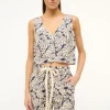 CATANIA TOP  NAVY SCALLOP BLOCK PRINT