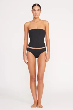 CORSAGE BIKINI BOTTOM BLACK