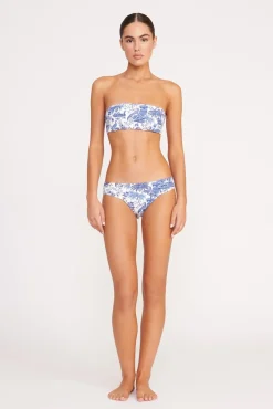 CORSAGE BIKINI BOTTOM BLUE TOILE