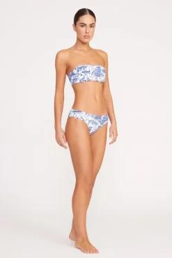 CORSAGE BIKINI BOTTOM BLUE TOILE