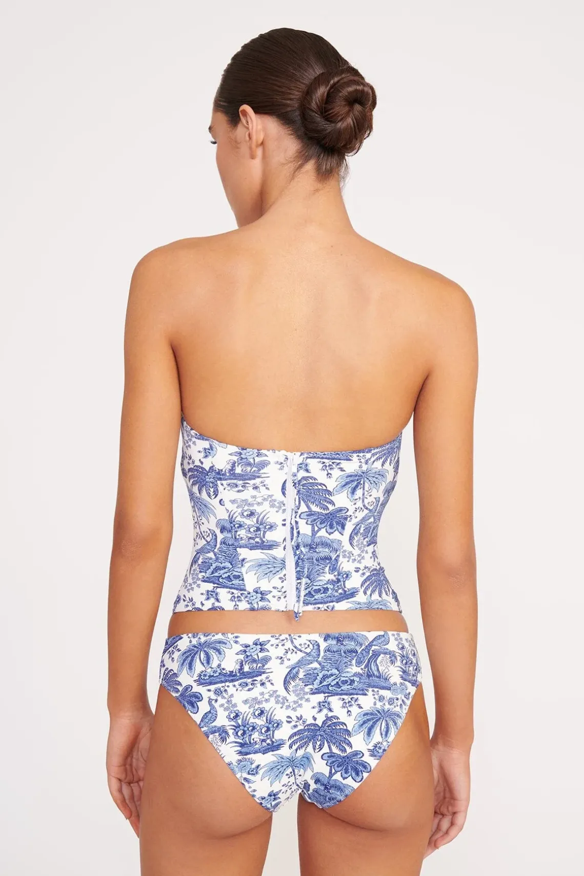 CORSAGE BIKINI BOTTOM BLUE TOILE