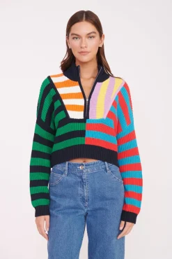 CROPPED HAMPTON SWEATER CABANA STRIPE MULTI
