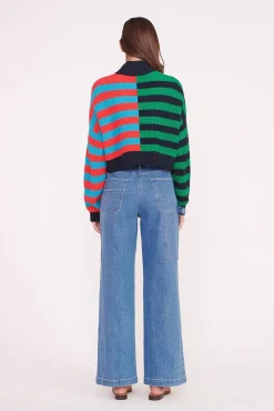 CROPPED HAMPTON SWEATER CABANA STRIPE MULTI
