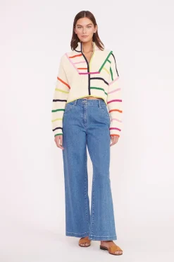 CROPPED HAMPTON SWEATER CREAM RAINBOW MULTI
