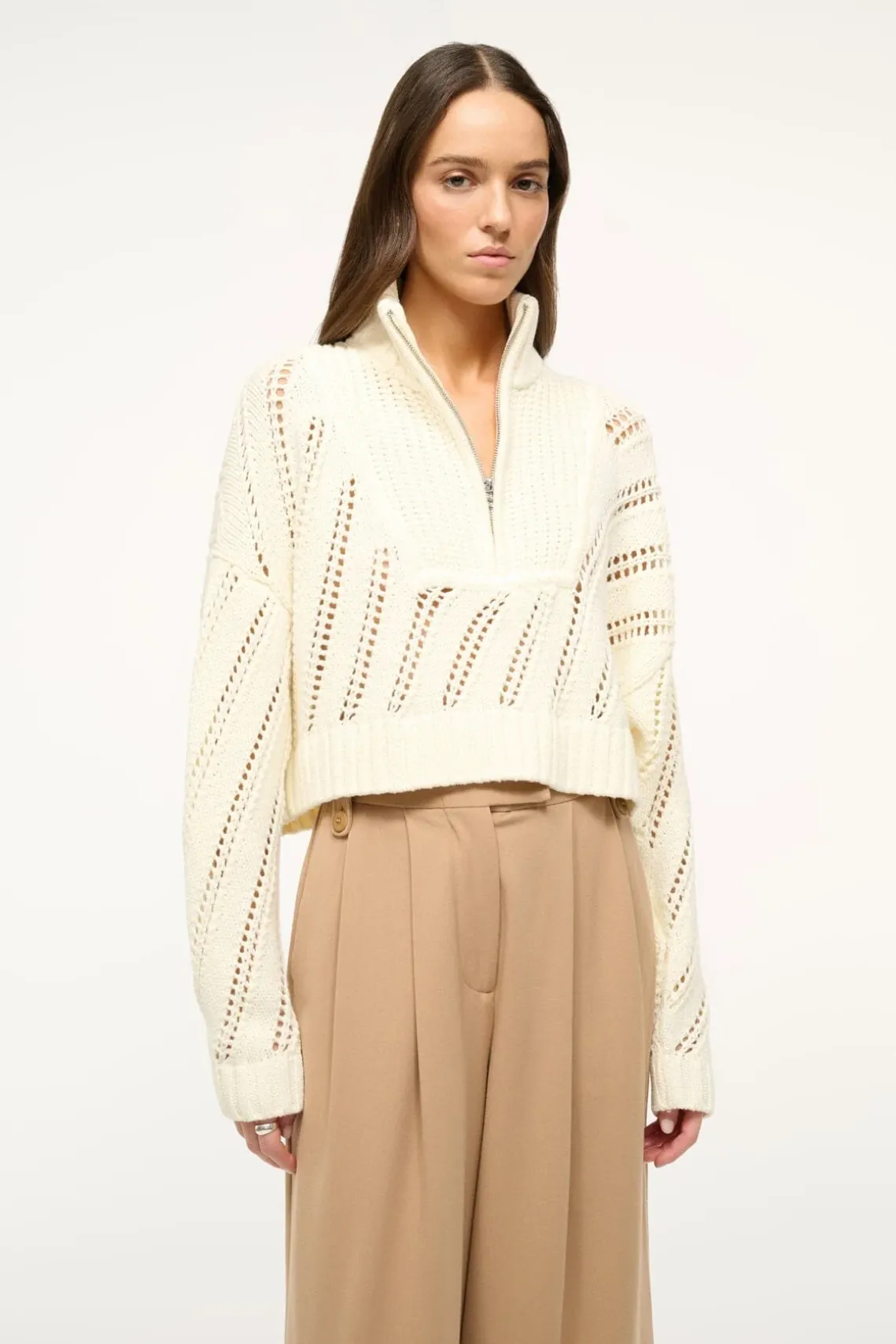CROPPED HAMPTON SWEATER IVORY