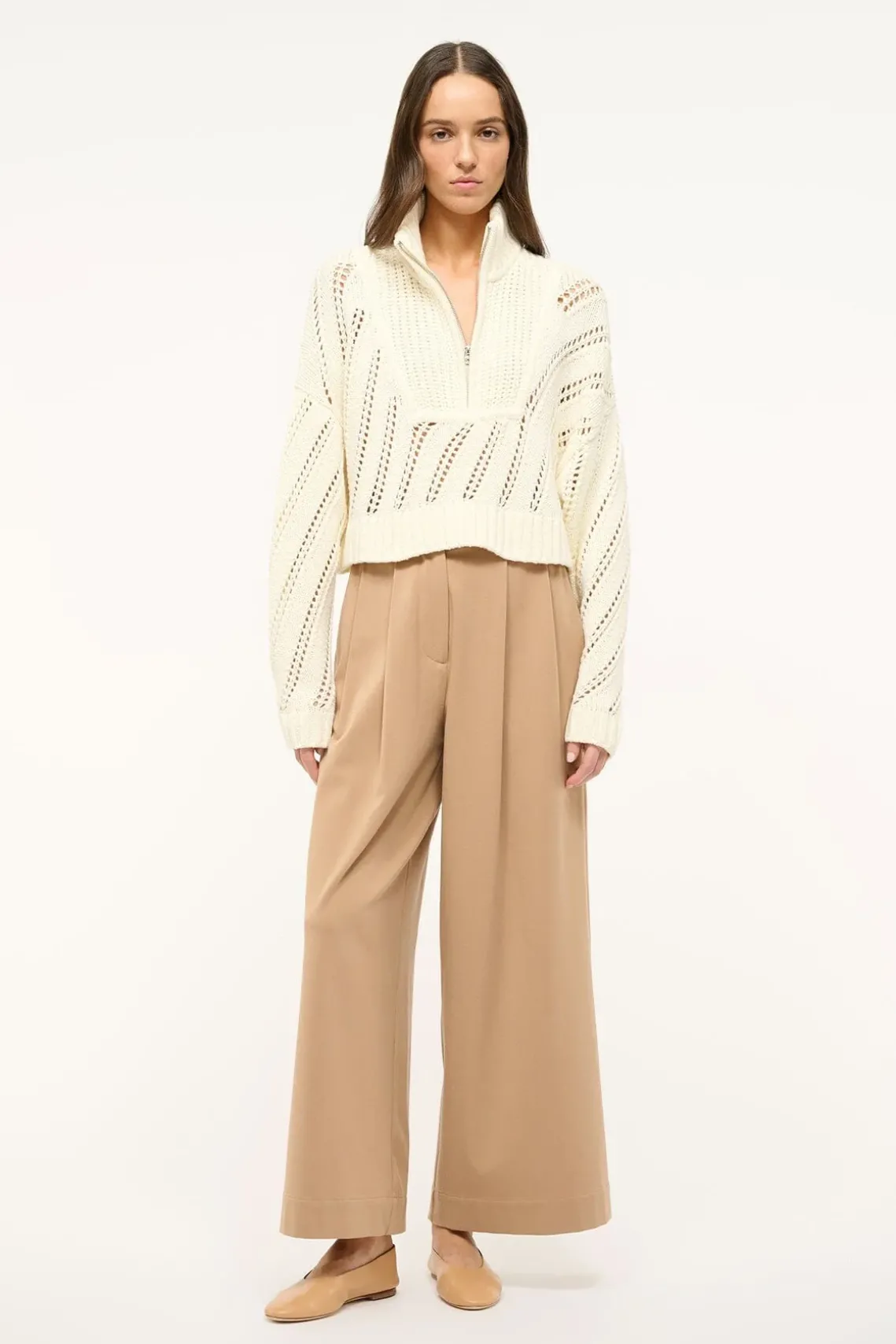 CROPPED HAMPTON SWEATER IVORY