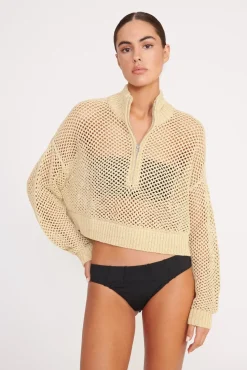 CROPPED HAMPTON SWEATER NATURAL