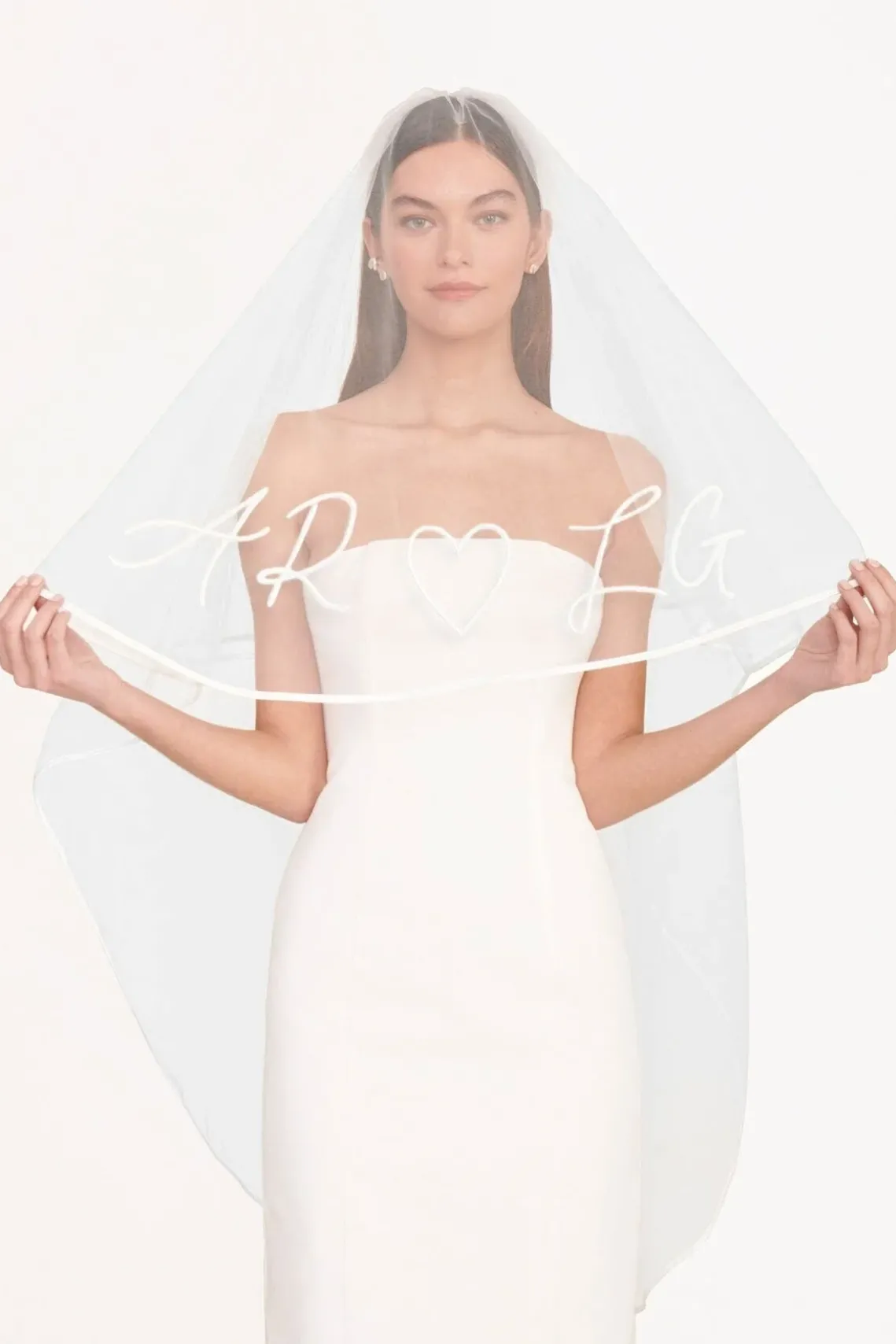 CUSTOM EMBROIDERED INITIALS VEIL