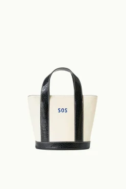 CUSTOM MONOGRAM ALLORA MINI TOTE CREAM BLACK