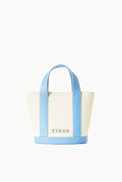 CUSTOM MONOGRAM ALLORA MINI TOTE CREAM STAUD BLUE