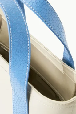 CUSTOM MONOGRAM ALLORA MINI TOTE CREAM STAUD BLUE