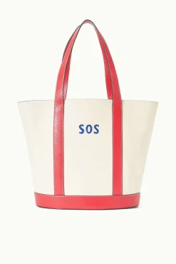 CUSTOM MONOGRAM ALLORA TOTE CREAM RED ROSE