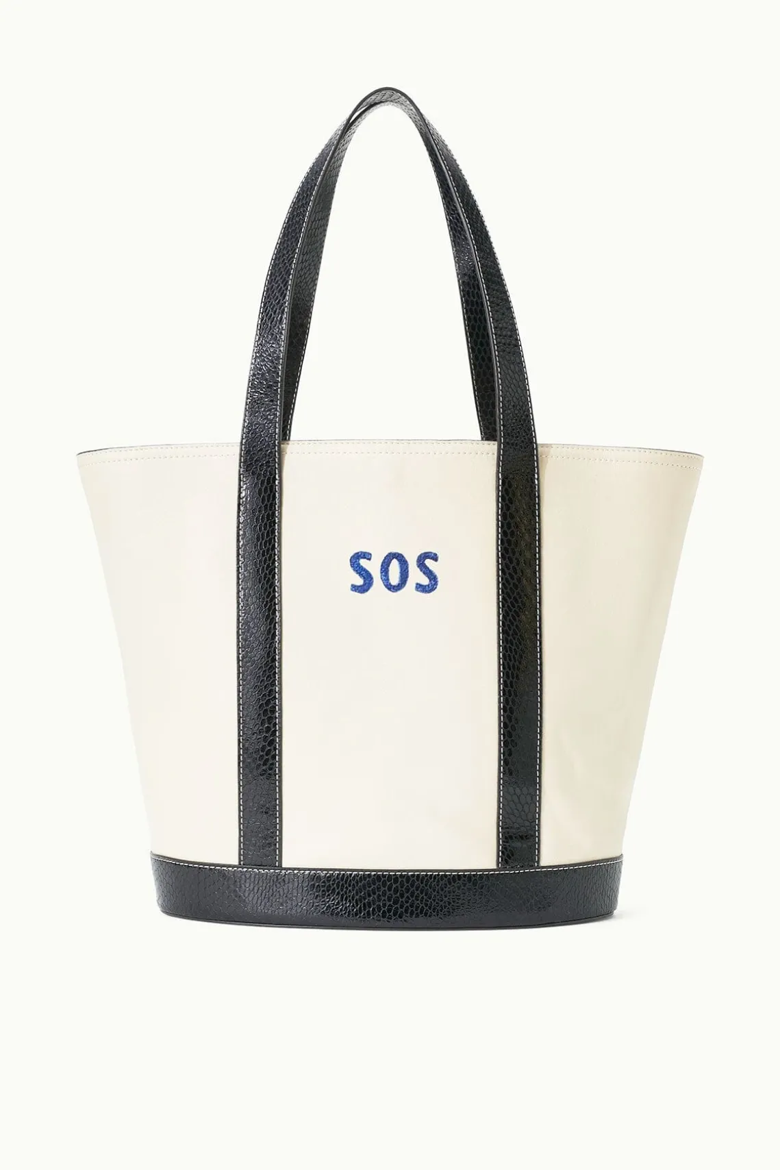 CUSTOM MONOGRAM ALLORA TOTE CREAM BLACK