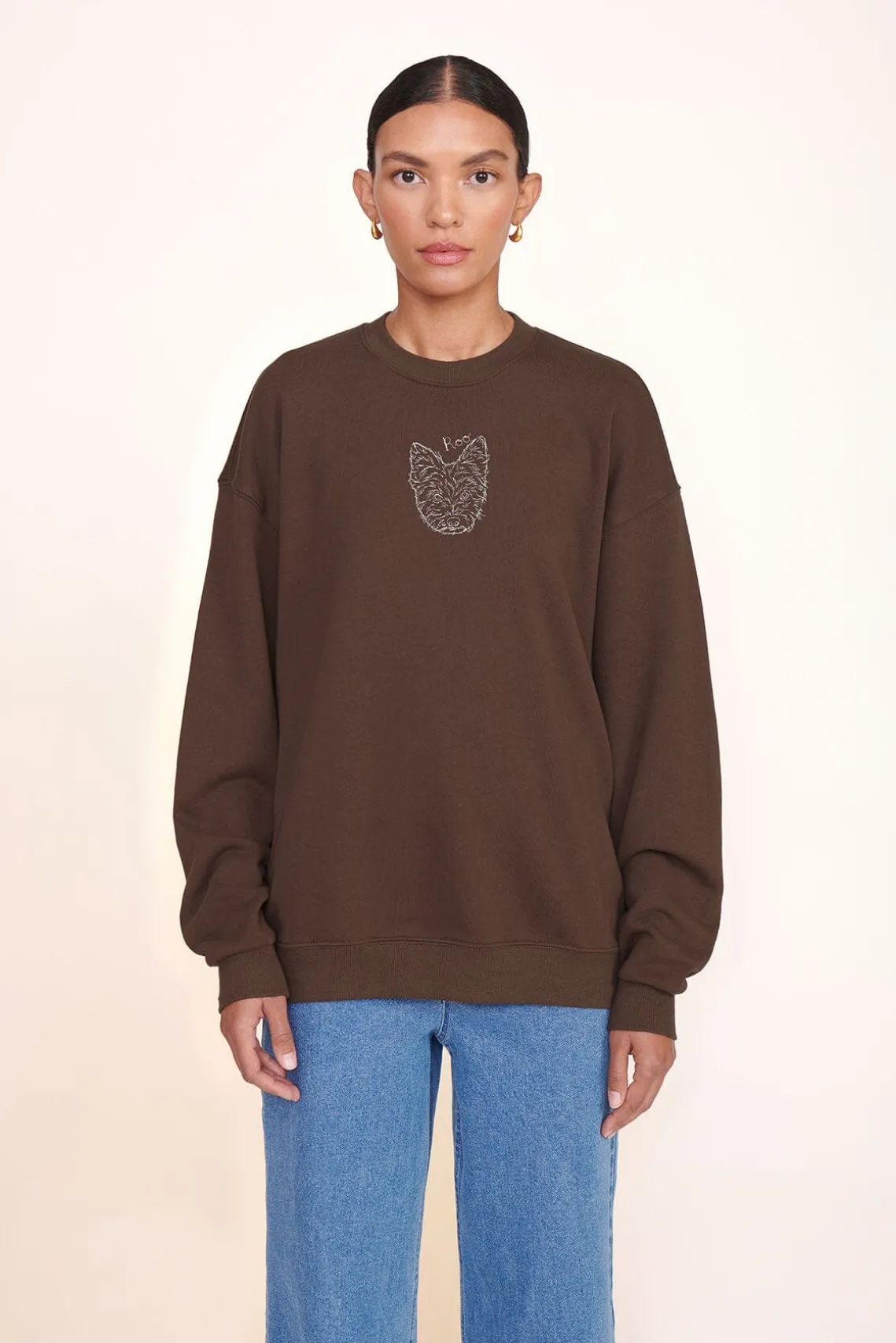 CUSTOM STAUD x C.BONZ OVERSIZED SWEATSHIRT BROWN