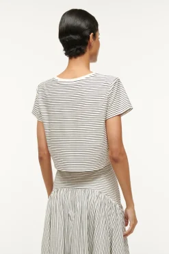 DEAN T-SHIRT IVORY MICRO STRIPE
