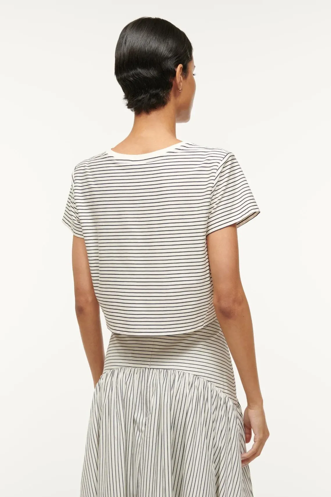 DEAN T-SHIRT IVORY MICRO STRIPE