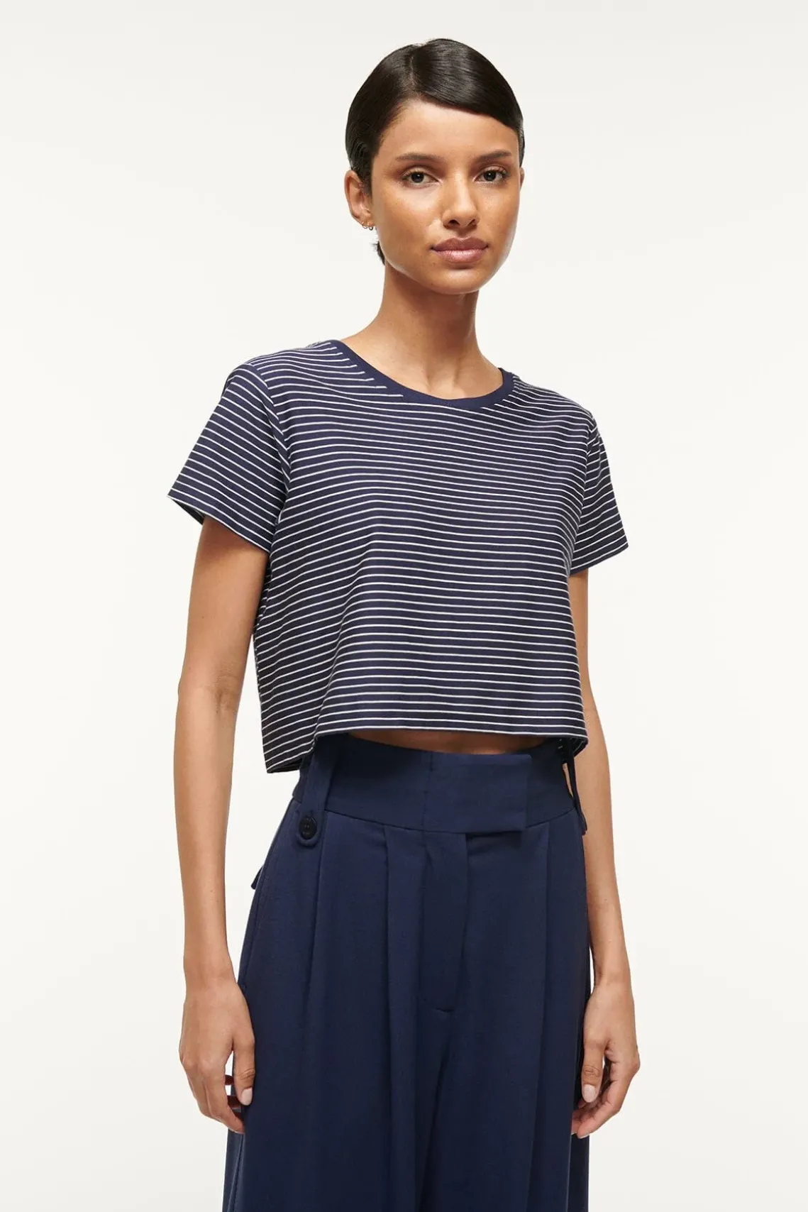 DEAN T-SHIRT NAVY MICRO STRIPE