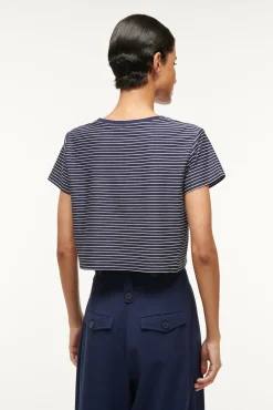 DEAN T-SHIRT NAVY MICRO STRIPE