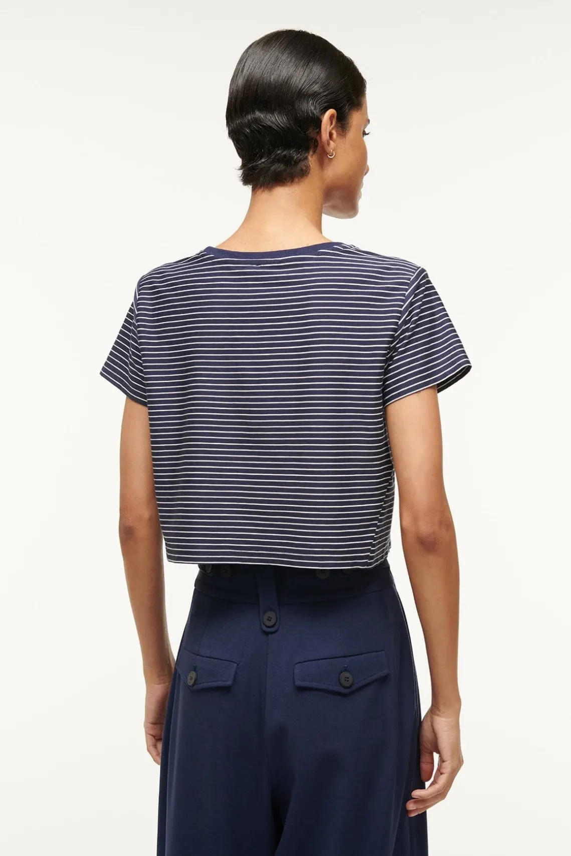 DEAN T-SHIRT NAVY MICRO STRIPE