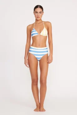 DEVON HIGH RISE BIKINI BOTTOM BUTTERCUP SEASHORE STRIPE