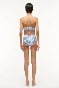 DEVON HIGH RISE BIKINI BOTTOM BLUE TOILE