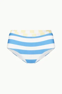 DEVON HIGH RISE BIKINI BOTTOM BUTTERCUP SEASHORE STRIPE