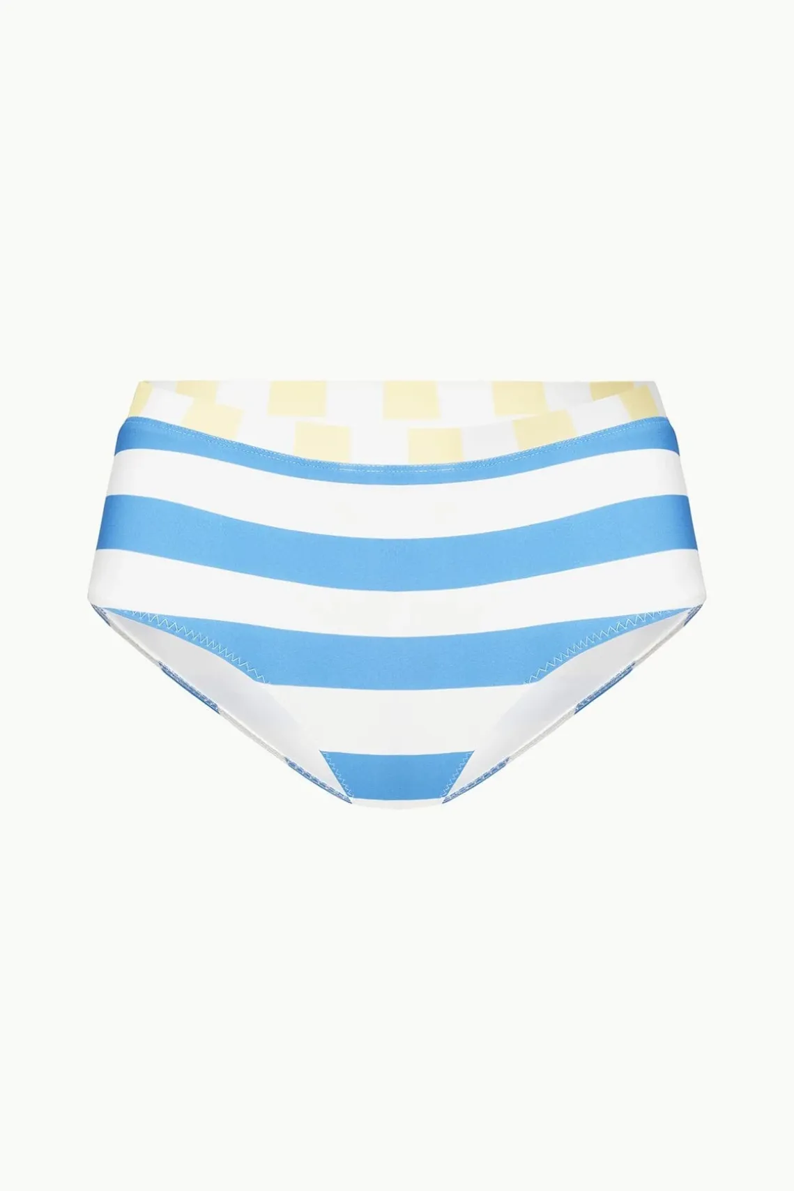 DEVON HIGH RISE BIKINI BOTTOM BUTTERCUP SEASHORE STRIPE