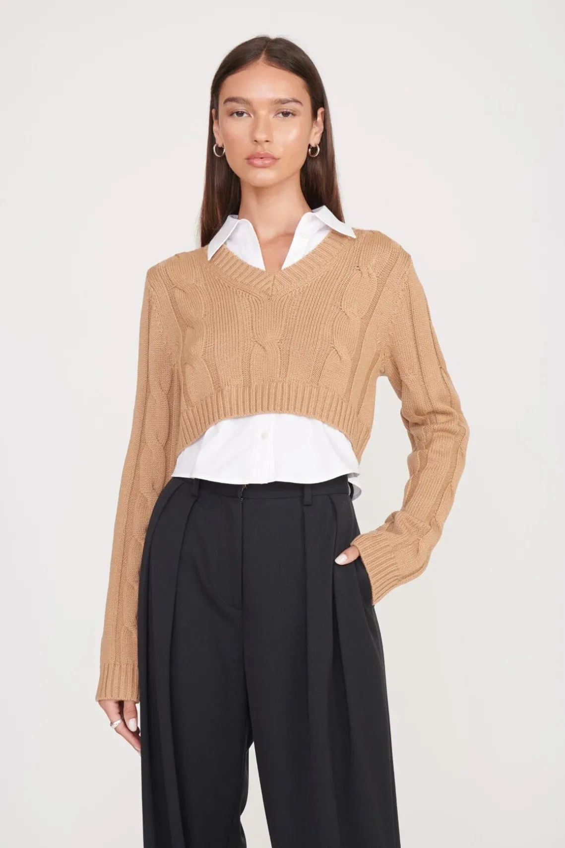 DUKE SWEATER CAMEL WHITE