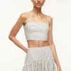 FEDERICO TOP  IVORY MICRO STRIPE
