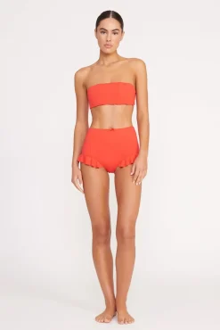 FLOURISH HIGH RISE BIKINI BOTTOM RED ROSE