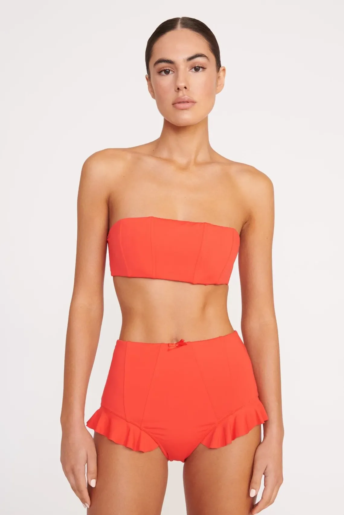 FLOURISH HIGH RISE BIKINI BOTTOM RED ROSE