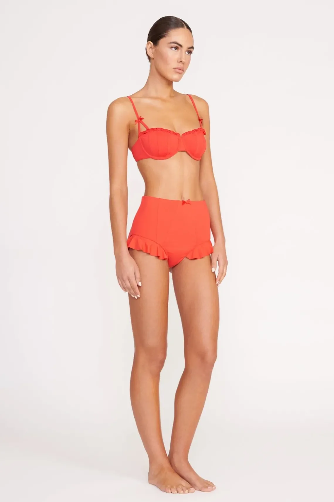 FLOURISH HIGH RISE BIKINI BOTTOM RED ROSE