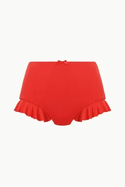 FLOURISH HIGH RISE BIKINI BOTTOM RED ROSE