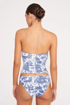 FRANCESCA BIKINI TOP BLUE TOILE