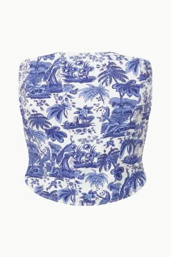FRANCESCA BIKINI TOP BLUE TOILE