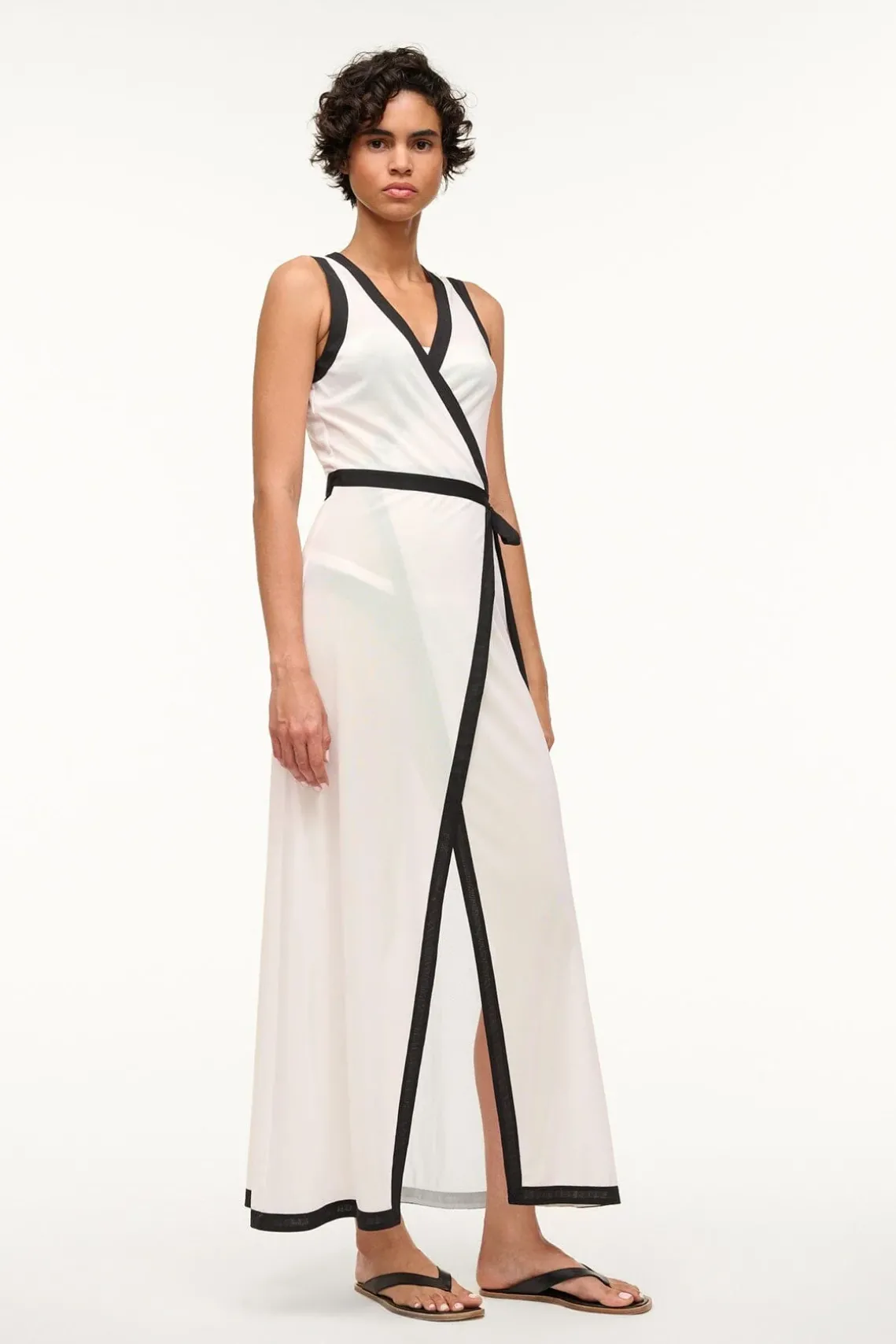 ISCHIA COVERUP DRESS WHITE BLACK