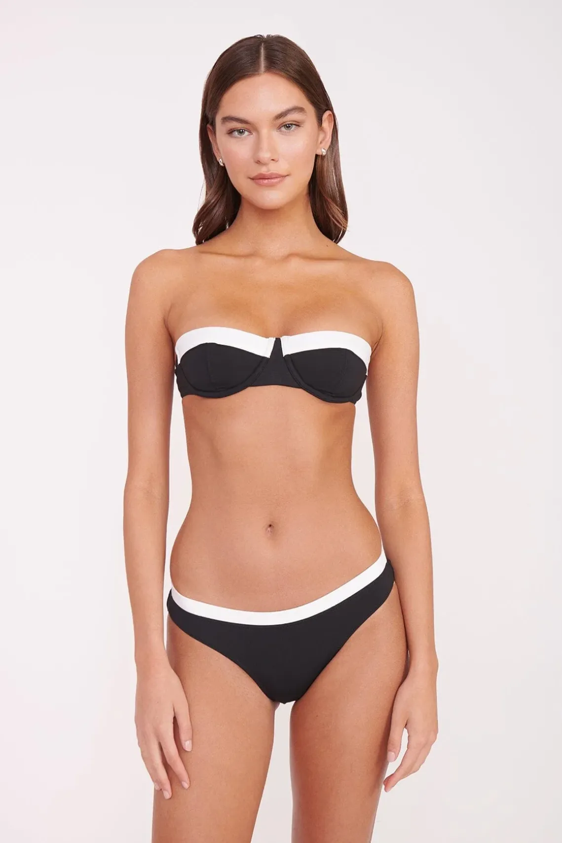 JO BALCONETTE BIKINI TOP BLACK WHITE