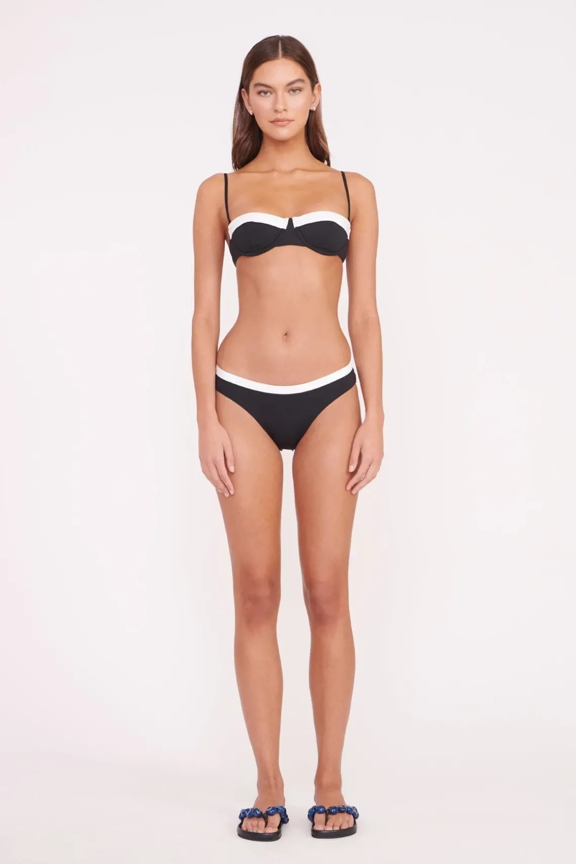 JO BALCONETTE BIKINI TOP BLACK WHITE