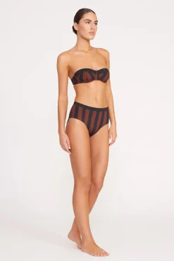 JO BALCONETTE BIKINI TOP BLACK TAN SEASHORE STRIPE