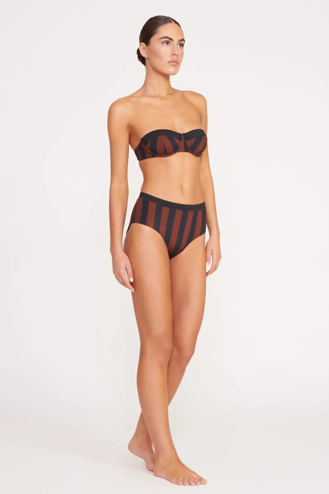 JO BALCONETTE BIKINI TOP BLACK TAN SEASHORE STRIPE