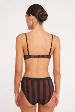 JO BALCONETTE BIKINI TOP BLACK TAN SEASHORE STRIPE
